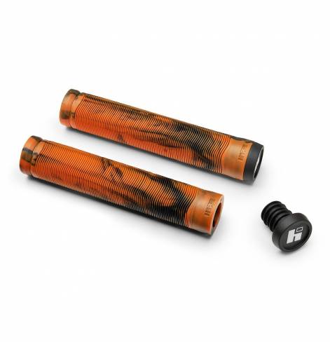 Грипсы HIPE H-01 Duo черный/оранжевый, 155 мм с барендами в комплекте