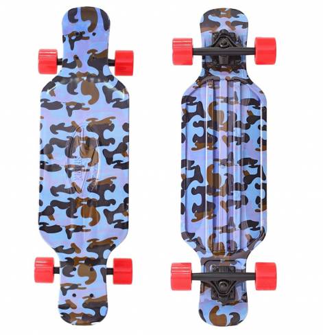 Y-SCOO Longboard Shark TIR 31" Blue Army BLUE/red 