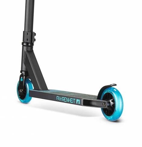 Трюковый самокат Fahrenheit F1 черно-голубой 