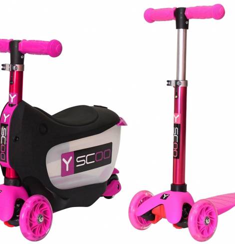 Каталка-самокат 3 в 1 Y-SCOO Mini Jump&Go со светящимися колесами 