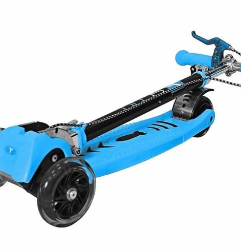 Самокат Y-SCOO MAXI CITY Gagarin Blue трансформер с ручным тормозом  