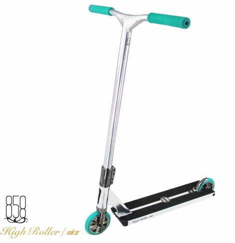 Трюковый самокат Ride 858 High Roller Dark Chrome Light Blue 