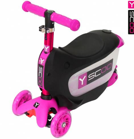 Каталка-самокат 3 в 1 Y-SCOO Mini Jump&Go со светящимися колесами 