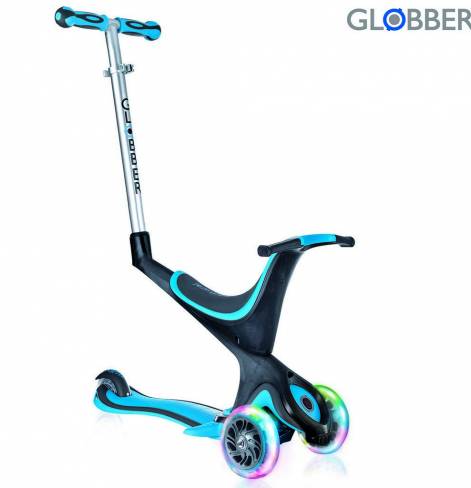 GLOBBER EVO 5 in 1 с 3 светящимися колесами Sky Blue 