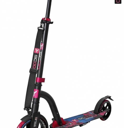 Самокат Y-SCOO MONSTER 230 с амортизатором blue/pink  