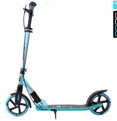 Самокат Y-SCOO GUN 205 aqua с ручным тормозом 
