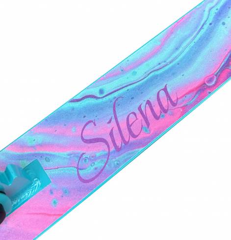 Самокат двухколесный Z53 Silena бирюзовый с лыжами 
