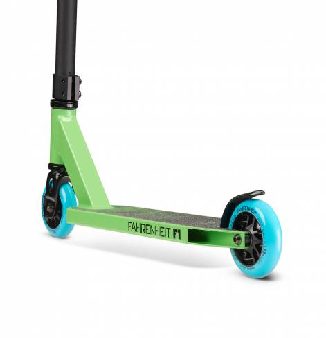 Трюковый самокат Fahrenheit F1 зелено-голубой 