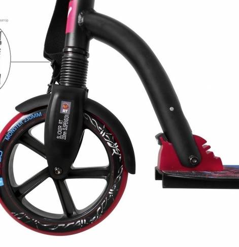 Самокат Y-SCOO MONSTER 230 с амортизатором blue/pink  