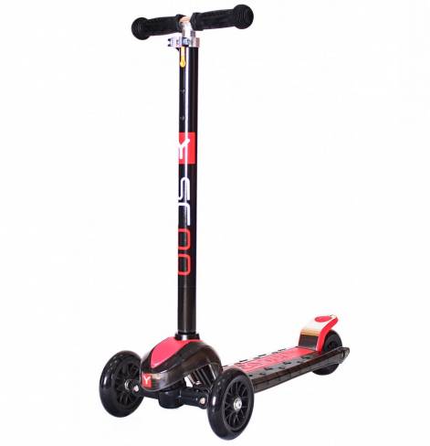 Самокат Y-SCOO MAXI Laser Show black/red  