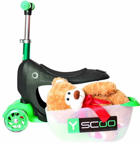 Каталка-самокат 3 в 1 Y-SCOO Mini Jump&Go со светящимися колесами 