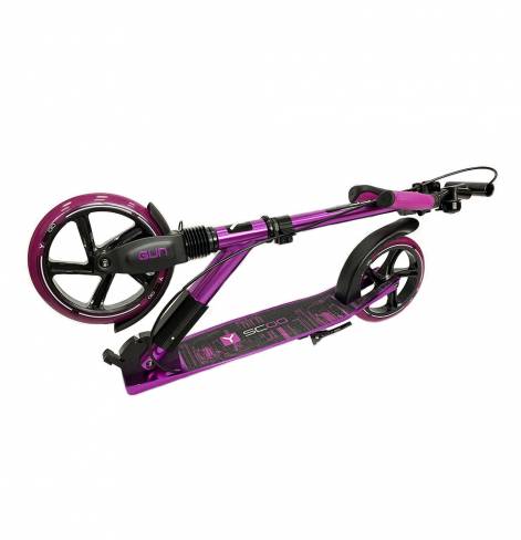 Самокат Y-SCOO GUN 205 fuksia с ручным тормозом 