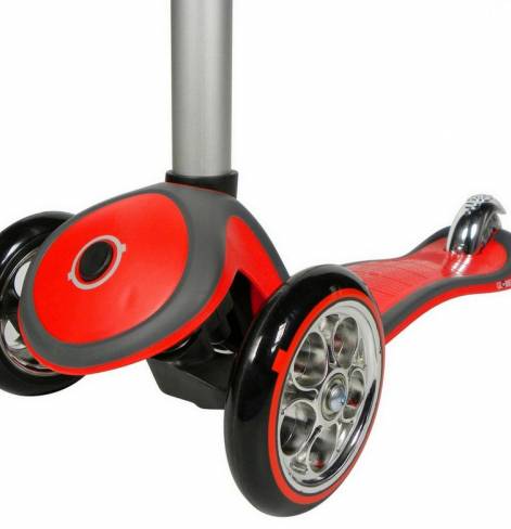 Y-SCOO Globber My free ALU Chrome red с блокировкой колес  