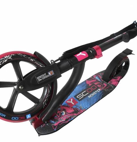 Самокат Y-SCOO MONSTER 230 с амортизатором blue/pink  
