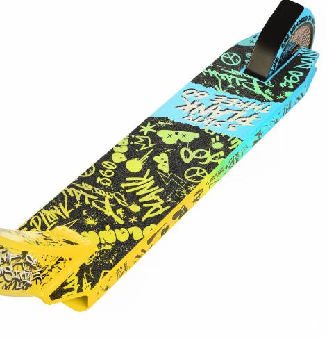 Трюковый самокат PLANK 360 Желто-голубой 