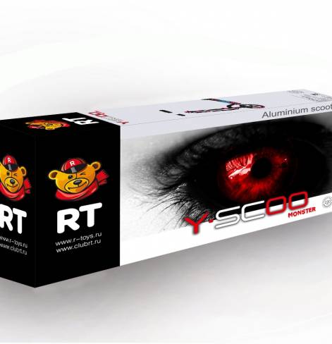 Самокат Y-SCOO MONSTER 230 с амортизатором blue/pink  